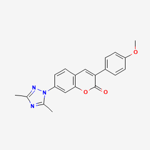 molecular formula C20H17N3O3 B8043262 7-(3,5-Dimethyl-1,2,4-triazol-1-yl)-3-(4-methoxyphenyl)chromen-2-one 