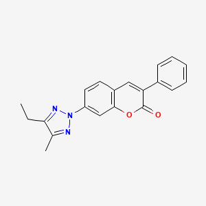 molecular formula C20H17N3O2 B8043290 7-(4-Ethyl-5-methyltriazol-2-yl)-3-phenylchromen-2-one 