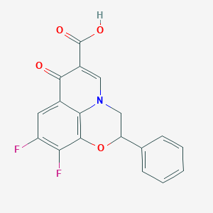 molecular formula C18H11F2NO4 B8043334 6,7-Difluoro-10-oxo-3-phenyl-4-oxa-1-azatricyclo[7.3.1.05,13]trideca-5(13),6,8,11-tetraene-11-carboxylic acid 