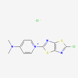 molecular formula C11H10Cl2N4S2 B8043342 1-(5-chloro-[1,3]thiazolo[5,4-d][1,3]thiazol-2-yl)-N,N-dimethylpyridin-1-ium-4-amine;chloride 