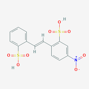 molecular formula C14H11NO8S2 B8043359 5-nitro-2-[(E)-2-(2-sulfophenyl)ethenyl]benzenesulfonic acid 