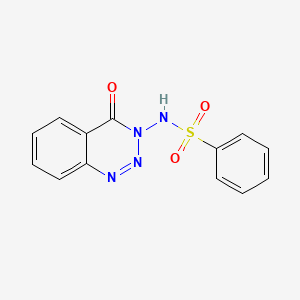 molecular formula C13H10N4O3S B8043361 N-(4-oxo-1,2,3-benzotriazin-3-yl)benzenesulfonamide 