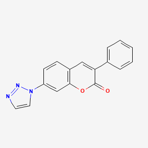molecular formula C17H11N3O2 B8043373 3-Phenyl-7-(1h-1,2,3-triazol-1-yl)-2h-chromen-2-one 