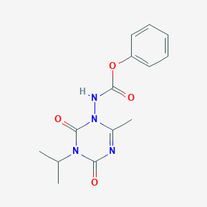 molecular formula C14H16N4O4 B8043393 Phenyl N-[3,4-dihydro-6-methyl-3-(1-methylethyl)-2,4-dioxo-1,3,5-triazin-1(2H)-yl]carbamate CAS No. 1089330-83-5