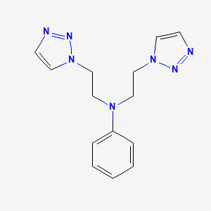molecular formula C14H17N7 B8043396 N,N-bis[2-(triazol-1-yl)ethyl]aniline 