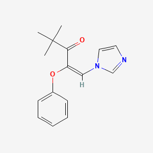 molecular formula C16H18N2O2 B8043415 (E)-1-imidazol-1-yl-4,4-dimethyl-2-phenoxypent-1-en-3-one 