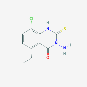 molecular formula C10H10ClN3OS B8043438 3-amino-8-chloro-5-ethyl-2-sulfanylidene-1H-quinazolin-4-one 