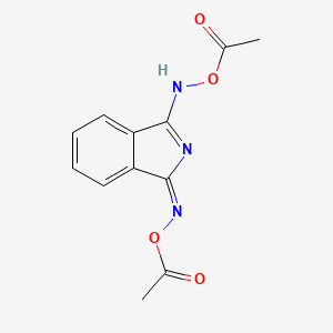 molecular formula C12H11N3O4 B8043449 [[(3E)-3-acetyloxyiminoisoindol-1-yl]amino] acetate 