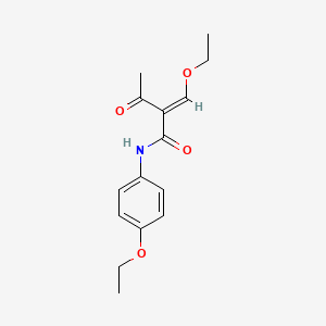 molecular formula C15H19NO4 B8043455 (2E)-2-(ethoxymethylidene)-N-(4-ethoxyphenyl)-3-oxobutanamide 