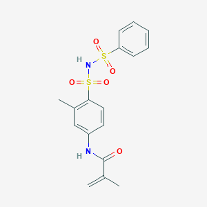 molecular formula C17H18N2O5S2 B8043478 N-[4-(benzenesulfonylsulfamoyl)-3-methylphenyl]-2-methylprop-2-enamide 