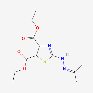 molecular formula C12H19N3O4S B8043512 4,5-Diethyl 4,5-dihydro-2-[2-(1-methylethylidene)hydrazinyl]-4,5-thiazoledicarboxylate CAS No. 1197234-22-2