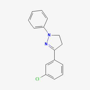 molecular formula C15H13ClN2 B8043518 5-(3-Chlorophenyl)-2-phenyl-3,4-dihydropyrazole 