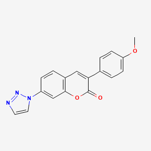 molecular formula C18H13N3O3 B8043535 3-(4-Methoxyphenyl)-7-(triazol-1-yl)chromen-2-one 