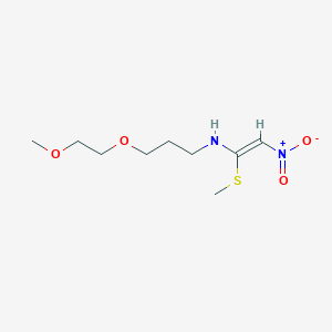 molecular formula C9H18N2O4S B8043627 3-(2-methoxyethoxy)-N-[(Z)-1-methylsulfanyl-2-nitroethenyl]propan-1-amine 