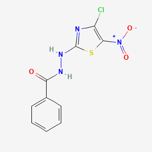 molecular formula C10H7ClN4O3S B8043807 N'-(4-chloro-5-nitro-1,3-thiazol-2-yl)benzohydrazide 