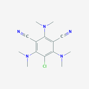molecular formula C14H18ClN5 B8043893 5-Chloro-2,4,6-tris(dimethylamino)benzene-1,3-dicarbonitrile 