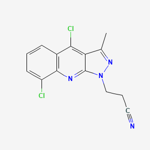 3-(4,8-Dichloro-3-methylpyrazolo[3,4-b]quinolin-1-yl)propanenitrile