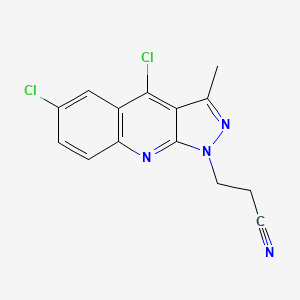 3-(4,6-Dichloro-3-methylpyrazolo[3,4-b]quinolin-1-yl)propanenitrile