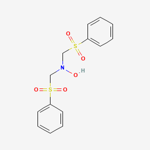 molecular formula C14H15NO5S2 B8043902 N,N-bis(benzenesulfonylmethyl)hydroxylamine 