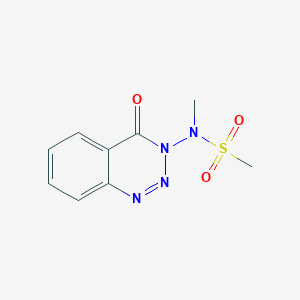 molecular formula C9H10N4O3S B8043910 N-methyl-N-(4-oxo-1,2,3-benzotriazin-3-yl)methanesulfonamide 