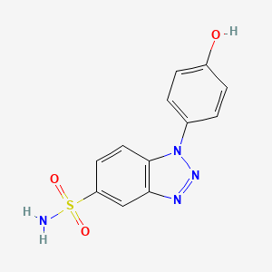 molecular formula C12H10N4O3S B8043912 1-(4-Hydroxyphenyl)benzotriazole-5-sulfonamide 