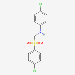 molecular formula C13H11Cl2NO2S B8043972 4-chloro-N-[(4-chlorophenyl)sulfonylmethyl]aniline 