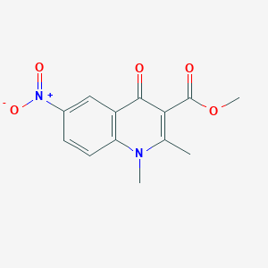 molecular formula C13H12N2O5 B8044006 Methyl 1,2-dimethyl-6-nitro-4-oxoquinoline-3-carboxylate 