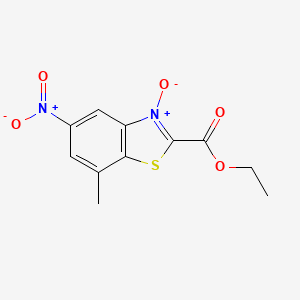 molecular formula C11H10N2O5S B8044037 2-ethoxycarbonyl-5-nitro-7-methyl-benzothiazole-N-oxide 