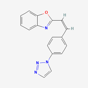 molecular formula C17H12N4O B8044062 2-[(Z)-2-[4-(triazol-1-yl)phenyl]ethenyl]-1,3-benzoxazole 