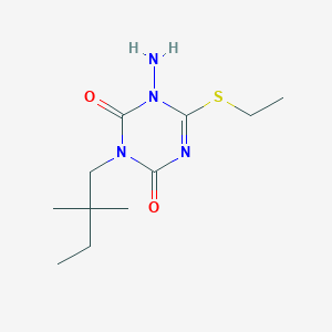molecular formula C11H20N4O2S B8044070 1-Amino-3-(2,2-dimethylbutyl)-6-ethylsulfanyl-1,3,5-triazine-2,4-dione 