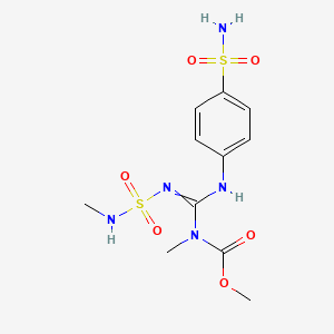 molecular formula C11H17N5O6S2 B8044087 methyl N-methyl-N-[N'-(methylsulfamoyl)-N-(4-sulfamoylphenyl)carbamimidoyl]carbamate 