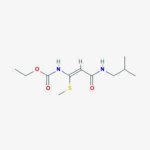 molecular formula C11H20N2O3S B8044101 ethyl N-[(Z)-3-(2-methylpropylamino)-1-methylsulfanyl-3-oxoprop-1-enyl]carbamate 