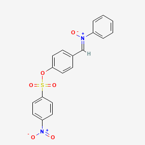 molecular formula C19H14N2O6S B8044243 1-[4-(4-nitrophenyl)sulfonyloxyphenyl]-N-phenylmethanimine oxide 