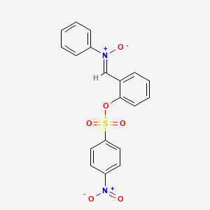 molecular formula C19H14N2O6S B8044247 1-[2-(4-nitrophenyl)sulfonyloxyphenyl]-N-phenylmethanimine oxide 