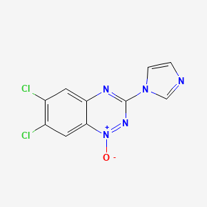 molecular formula C10H5Cl2N5O B8044257 6,7-Dichloro-3-imidazol-1-yl-1-oxido-1,2,4-benzotriazin-1-ium 