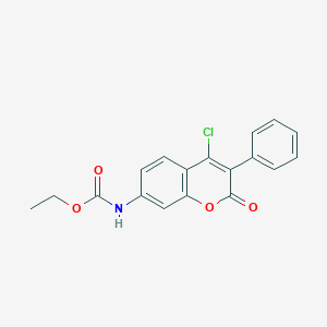 molecular formula C18H14ClNO4 B8044263 ethyl N-(4-chloro-2-oxo-3-phenylchromen-7-yl)carbamate 