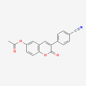molecular formula C18H11NO4 B8044285 [3-(4-Cyanophenyl)-2-oxochromen-6-yl] acetate 