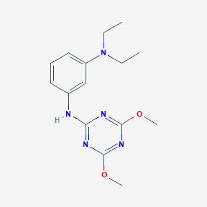 molecular formula C15H21N5O2 B8044309 1-N-(4,6-dimethoxy-1,3,5-triazin-2-yl)-3-N,3-N-diethylbenzene-1,3-diamine 