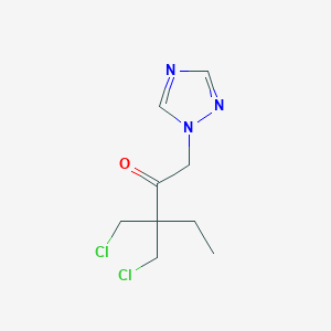 molecular formula C9H13Cl2N3O B8044362 3,3-Bis(chloromethyl)-1-(1,2,4-triazol-1-yl)pentan-2-one 