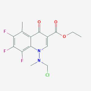 molecular formula C15H14ClF3N2O3 B8044376 Ethyl 1-[chloromethyl(methyl)amino]-6,7,8-trifluoro-5-methyl-4-oxoquinoline-3-carboxylate 