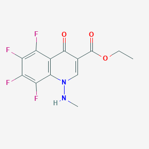 molecular formula C13H10F4N2O3 B8044397 Ethyl 1-(N-Methylamino)-5,6,7,8-tetrafluoro-1,4-dihydro-4-oxoquinoline-3-carboxylate 