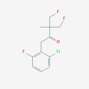 molecular formula C12H12ClF3O B8044420 1-(2-Chloro-6-fluorophenyl)-4-fluoro-3-(fluoromethyl)-3-methylbutan-2-one 
