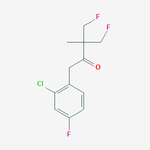 molecular formula C12H12ClF3O B8044421 1-(2-Chloro-4-fluorophenyl)-4-fluoro-3-(fluoromethyl)-3-methylbutan-2-one 