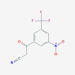 molecular formula C10H5F3N2O3 B8044426 Benzenepropanenitrile, 3-nitro-beta-oxo-5-(trifluoromethyl)- 