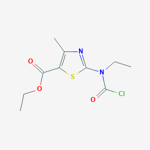 molecular formula C10H13ClN2O3S B8044465 Ethyl 2-[carbonochloridoyl(ethyl)amino]-4-methyl-1,3-thiazole-5-carboxylate 