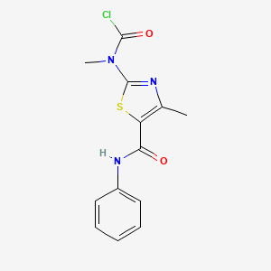 molecular formula C13H12ClN3O2S B8044469 N-methyl-N-[4-methyl-5-(phenylcarbamoyl)-1,3-thiazol-2-yl]carbamoyl chloride 