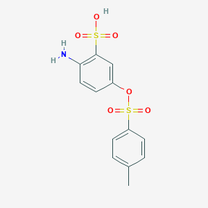 molecular formula C13H13NO6S2 B8044505 2-Amino-5-(4-methylphenyl)sulfonyloxybenzenesulfonic acid 