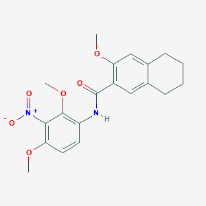 molecular formula C20H22N2O6 B8044552 N-(2,4-dimethoxy-3-nitrophenyl)-3-methoxy-5,6,7,8-tetrahydronaphthalene-2-carboxamide 