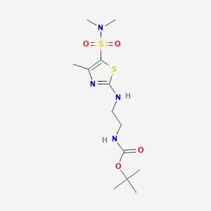 molecular formula C13H24N4O4S2 B8044558 tert-butyl N-[2-[[5-(dimethylsulfamoyl)-4-methyl-1,3-thiazol-2-yl]amino]ethyl]carbamate 