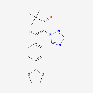 molecular formula C18H21N3O3 B8044566 (Z)-1-[4-(1,3-dioxolan-2-yl)phenyl]-4,4-dimethyl-2-(1,2,4-triazol-1-yl)pent-1-en-3-one 